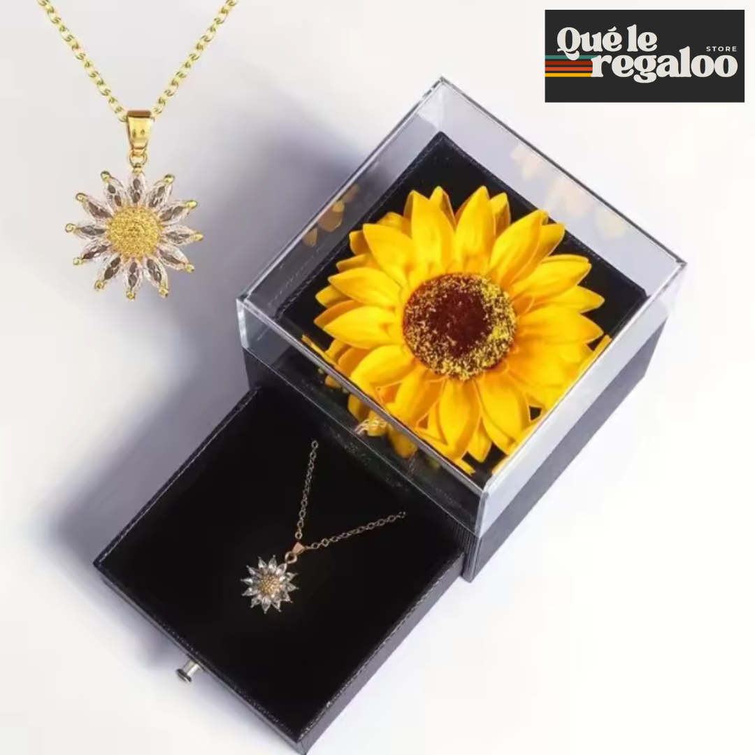 Collar Girasol con Elegante Caja