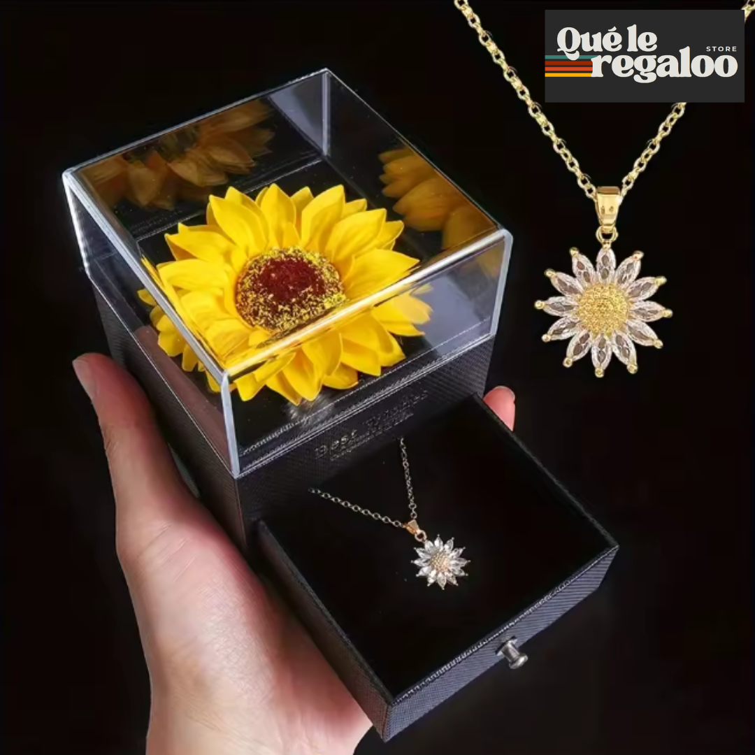 Collar Girasol con Elegante Caja