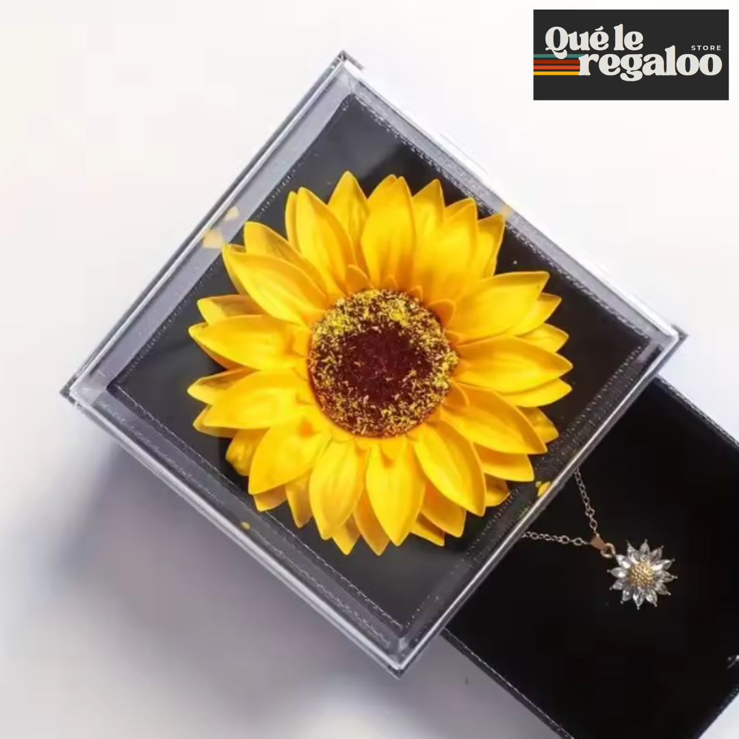 Collar Girasol con Elegante Caja