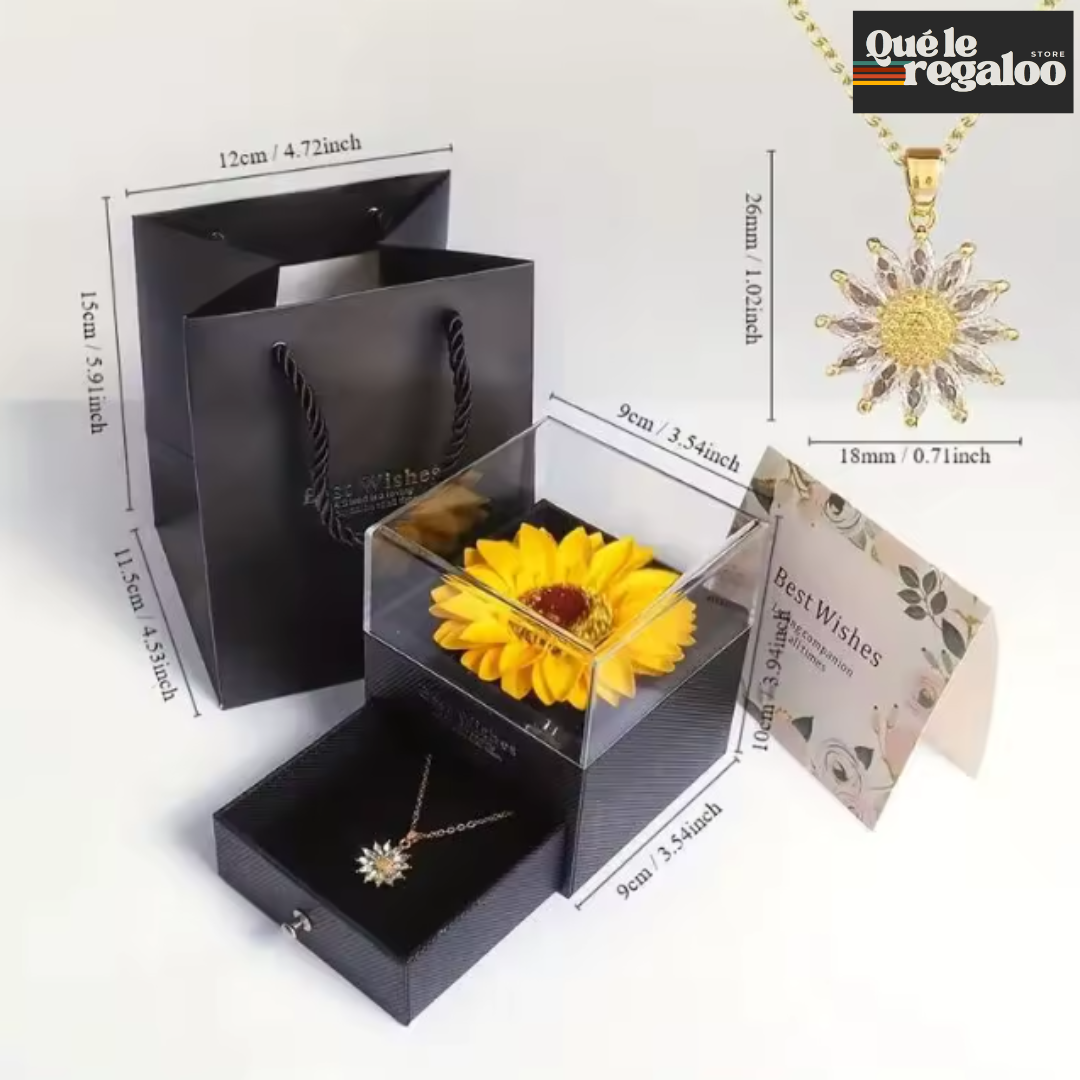 Collar Girasol con Elegante Caja
